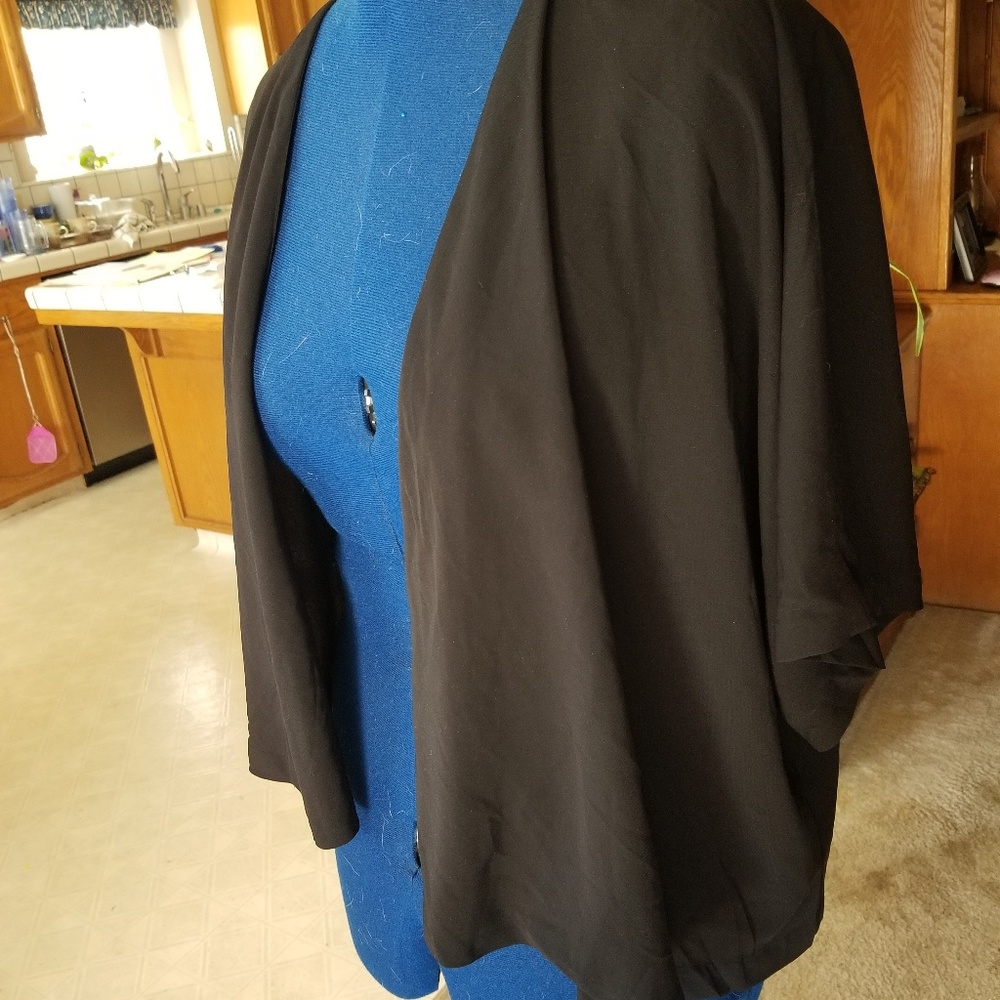 Black plain kimono